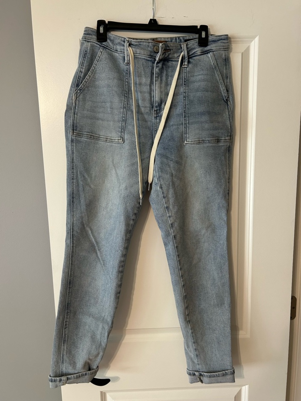 Judy Blue Light Wash Denim Jogger Pants with Drawstring